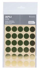 Apli Pack de 90 Gomets Redondos Ã˜ 20mm - Adhesivo Permanente - Ideal para Escuelas Infantiles y Colegios - Color Oro