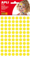 Apli Pack de 528 Gomets Redondos Ã˜ 10.5mm - Adhesivo Permanente - Ideal para Escuelas Infantiles y Colegios - Color Amarillo