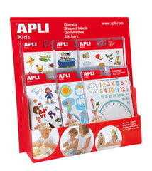 Apli Expositor Gomets Tematicos - TamaÃ±o Mostrador - 60 Bolsas Incluidas - Temas Variados - Colorido