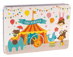 Apli Kids Puzzle Tematica Circo - 24 Piezas de 8x8cm - DiseÃ±o Exclusivo de Lily Lane - Facil Manejo para NiÃ±os - Carton de 2mm con Acabado Brillante - Caja Metalica Rectangular