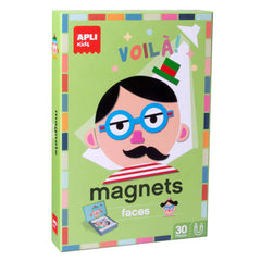 Apli Kids Juego Magnetico Caras Divertidas - Escenario Imantado de 28x18cm - 30 Fichas para Crear Personajes - Fomenta la Imaginacion y la Atencion - DiseÃ±o Exclusivo - Colorido