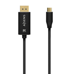Aisens Cable Conversor Aluminio USB-C a Displayport 8K@60Hz - USB-C/M-DP/M - 1.8m - Color Negro