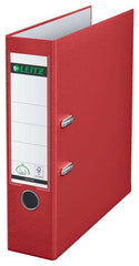 Leitz 180Âº Archivador de Palanca TamaÃ±o A4 - Lomo Ancho 80mm - Ollao, Rado y Tarjetero en el Lomo - Carton Forrado en Plastico - Cantoneras Metalicas - Color Rojo