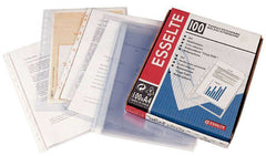 Esselte Pack de 100 Fundas Porta Documentos Multitaladro PP 45 Micras - TamaÃ±o Folio - Tacto Piel de Naranja - Transparente