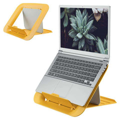 Leitz Ergo Cosy Soporte Ajustable para Portatil de 13 "a 17" - DiseÃ±o Ergonomico - Altura Ajustable a 4 Alturas - Color Amarillo Calido