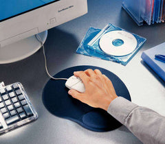 Esselte Allinone Alfombrilla y ReposamuÃ±ecas Ergonomicos - Relleno de Gel - Color Azul