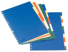 Esselte Separadores Plastico A4 con Cartulina Indice Blanco Negro - 5 PestaÃ±as - Multitaladro - 5 Colores