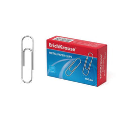 Erichkrause Caja de 100 Clips Metalicos 50mm - Alta Resistencia y Durabilidad - Resistente a la Corrosion - Sin Manchas ni AraÃ±azos - Color Plateado