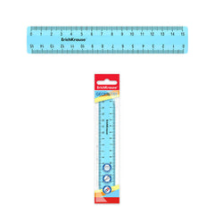 Erichkrause Pastel Regla 15cm - Perfecta para Uso Escolar o de Oficina - Color Azul Pastel