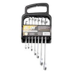 Blim Juego de 7 Llaves Combinadas - Cromo Vanadio - Marcas de TamaÃ±o Unidireccionales y Grandes - Acabado Micromate Chapado en Cromo - Medidas: 8 mm, 10 mm, 11 mm, 13 mm, 14 mm, 17 mm, 19 mm