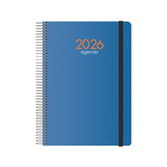 Dohe Syncro Agenda Anual - Dia Pagina - Cubierta de Plastico - Sabado y Domingo misma Pagina - Cierre con Goma Elastica - TamaÃ±o 15x21cm - Color Azul