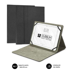 Subblim Clever Stand Case - Funda Universal para Tablet - DiseÃ±o Moderno y Elegante - Posicion Stand con 3 Angulos de Vision - Adaptable a Todos Los Modelos de Tablet - Interior Suave y Aterciopelado - Color Negro