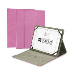 Subblim Funda universal para Tablet - Acabado en tacto Cloth - Soporte antideslizante - Cierre magnÃ©tico - Sistema de sujeciÃ³n exclusivo - Color Rosa