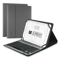 Subblim Teclado Bluetooth extraÃ­ble - Funda universal 9-10,1" - DiseÃ±o ultradelgado - Soporte ajustable - Acceso a todas las funciones - Sistema magnÃ©tico - Resistente y adaptable - InalÃ¡mbrico - Bluetooth - Color Gris