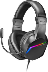 Mars Gaming Auriculares MH122 Ultraligeros con Iluminacion FRGB Rainbow - Sonido Hi-Fi Ultra-Bass Spatial Sound - DiseÃ±o Ergonomico - Cancelacion de Ruido Pasiva - Compatibilidad Total Multiplataforma - Color Negro