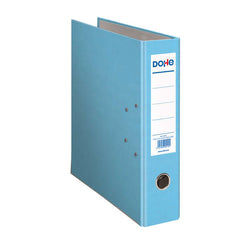 Dohe Archivador de Palanca TamaÃ±o Folio - Lomo Ancho 70mm - Ollao, Rado y Tarjetero en el Lomo - Carton Forrado con Polipropileno - Cantoneras Metalicas - Color Azul Claro