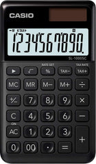 Casio SL-1000SC Calculadora de Bolsillo - Pantalla Extragrande de 10 Digitos - Alimentacion Solar y Pilas - Color Negro