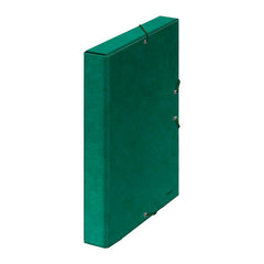 Dohe Caja para Proyectos Lomo 3cm - Carton Forrado con Papel Impreso y Plastificado - Cierre con Gomas - Color Verde