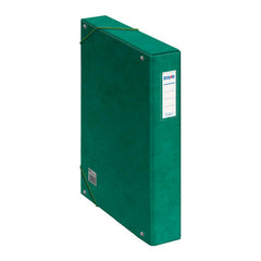 Dohe Caja para Proyectos Lomo 5cm - Carton Forrado con Papel Impreso y Plastificado - Cierre con Gomas - Color Verde