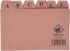 Mariola Indice A-Z NÂº2 para Fichero - Medidas 125x75mm - Color Marron