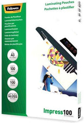 Fellowes Pack de 100 Fundas de Plastificar de 100 Micras - TamaÃ±o A3 - Acabado en Brillo - Flechas Indicadoras
