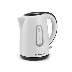 Orbegozo KT 6004 Hervidor de Agua Rapido y Seguro - Potente 1850-2200W - Capacidad 1.7L - Asa de Tacto Frio - Visor de Nivel - Resistencia Oculta - Base Giratoria 360Â°