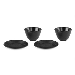 Orbegozo Tetsubin Set de Tazas - DiseÃ±o Japones - Hierro Fundido - 120ml - Incluye Posavasos - Disfruta del Te con Estilo y Calidad