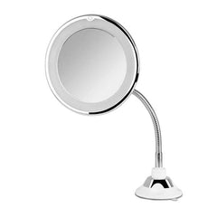 Orbegozo ESP 1020 Espejo Cosmetico con Luz LED - Aumento 10X - Brazo Extensible 29cm - Orientacion 360Âº - Ventosa Ajustable - Diametro 17 cm