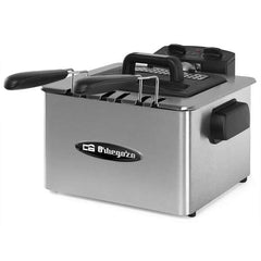 Orbegozo FDR 55 Freidora Profesional de Acero Inoxidable - Potente y Segura Freidora con Capacidad de 4.5 Litros - Tres Cestillos Intercambiables - Termostato Regulable hasta 190Â°C