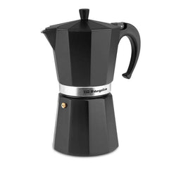 Orbegozo KFN 1210 Cafetera de Aluminio Negra - Capacidad para 12 Tazas - Mango Ergonomico - Valvula de Seguridad - Facil de Limpiar - DiseÃ±o Atractivo