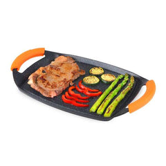 Orbegozo GDB 3600 Plancha Grill de Aluminio Fundido - Recubrimiento de Piedra Antiadherente - Asas de Goma Extraibles - Apto para Lavavajillas - DiseÃ±o Ergonomico