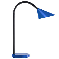 Unilux Lampara de Escritorio LED Sol - Iluminacion LED de Bajo Consumo - DiseÃ±o Moderno y Elegante - Ajuste de Intensidad de Luz - Brazo Flexible para Dirigir la Luz - Color Azul