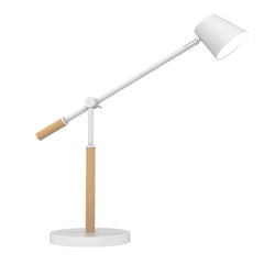 Unilux Lampara de Escritorio LED Vicky - DiseÃ±o Moderno y Elegante - Luz LED de Bajo Consumo - Ajustable en Altura y Angulo - Color Blanco/Madera