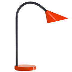 Unilux Lampara de Escritorio Sol - DiseÃ±o Moderno y Elegante - Luz LED de Bajo Consumo - Brazo Flexible para Ajustar la Direccion de la Luz - Color Rojo