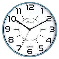 Unilux Reloj de Pared Pop - DiseÃ±o Moderno y Colorido - Facil Lectura de la Hora - Funciona con Pilas - Color Azul
