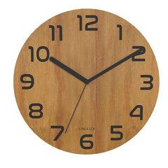Unilux Reloj Palma Bamboo - DiseÃ±o Elegante y Moderno - Fabricado con Materiales Sostenibles - Color Negro/Madera