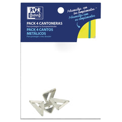Oxford Pack de 4 Cantoneras Metalizadas - Protege las Esquinas de tus Carpetas o Cuadernos - DiseÃ±o Elegante y Duradero