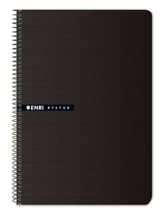 Enri Status Cuaderno Espiral TamaÃ±o Folio Cuadricula 4mm 100 Hojas con Margen - Tapa Dura - Color Negro