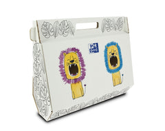 Oxford Lote Kids Pintura Caja Pintable - Incluye Bloc de Dibujo y Pintura - Estuche Kangoo - Temperas de Colores Variados