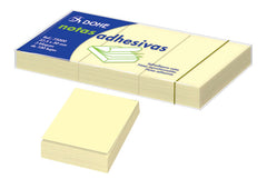 Dohe Pack de 3 Blocs de 100 Notas Reposicionables - TamaÃ±o 37,5x50mm - Papel de 75gr - Ideal para Oficina y Escuela - Color Amarillo Claro