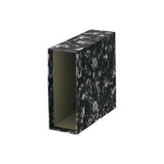 Dohe Funda de Archivador TamaÃ±o Cuarto Natural - Medidas 226x241x82mm - Carton Forrado con Papel Impreso - Color Negro Jaspeado