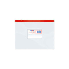 Dohe Bolsa Zipper Apaisada PVC Transparente 150 Micras - TamaÃ±o A5 - Apertura Superior - Cierre Zip Hermetico