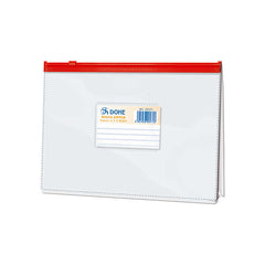 Dohe Bolsa Zipper Apaisada PVC Transparente 200 Micras - TamaÃ±o A5 - Apertura Superior - Cierre Zip Hermetico