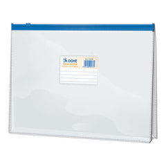 Dohe Bolsa Zipper Apaisada PVC Transparente 200 Micras - TamaÃ±o Folio - Apertura Superior - Cierre Zip Hermetico