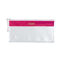 Dohe Bolsa Apaisada TamaÃ±o 22x11cm - Fabricada en PVC - Resistente al Agua - Ideal para Viajes - Cierre de Cremallera - Banda Color Fucsia