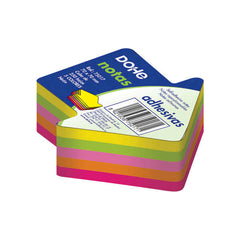 Dohe Cubo de 250 Notas Reposicionables con Forma de Flecha - TamaÃ±o 70x70mm - Papel de 75gr - Ideal para Oficina y Escuela - Colores Neon Surtidos