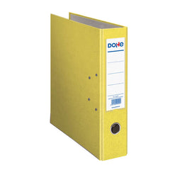 Dohe Archivador de Palanca TamaÃ±o A4 - Lomo Ancho 70mm - Ollao, Rado y Tarjetero en el Lomo - Carton Forrado con Polipropileno - Cantoneras Metalicas - Color Amarillo
