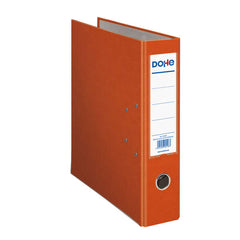 Dohe Archivador de Palanca TamaÃ±o A4 - Lomo Ancho 70mm - Ollao, Rado y Tarjetero en el Lomo - Carton Forrado con Polipropileno - Cantoneras Metalicas - Color Naranja
