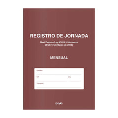 Dohe Libro de Registro de Jornada - 12 Hojas Mensuales - Ideal para 1 Empleado 1 AÃ±o - Papel de 120 gr