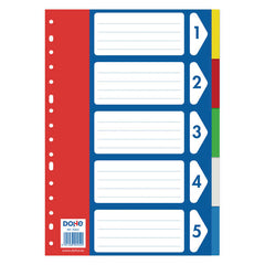 Dohe Separadores para Archivadores y Carpetas de Anillas - 120 Micras - Multitaladro de 16 Perforaciones - Bolsa Autoadhesiva Individual